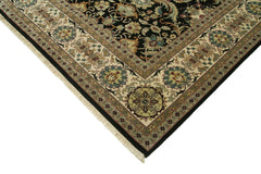 Tebriz Black Classic Cotton Wool Handmade Area Rug 12'4'' x 11'11''