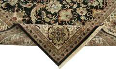 Tebriz Black Classic Cotton Wool Handmade Area Rug 12'4'' x 11'11''