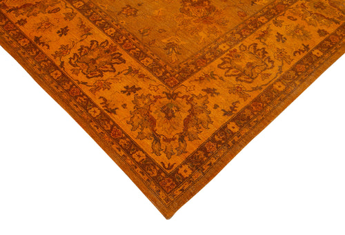 Tebriz Orange Classic Cotton Wool Handmade Area Rug 9'8'' x 14'2''