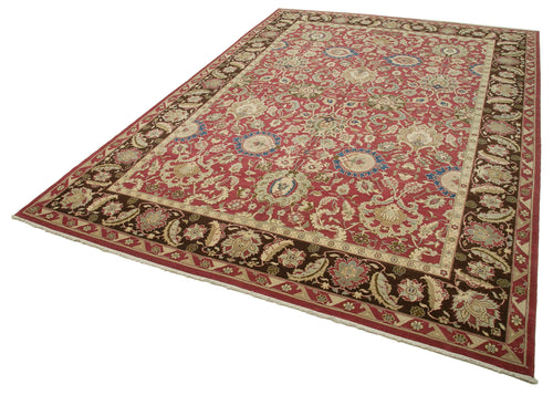Tebriz Red Classic Cotton Wool Handmade Area Rug 9'11'' x 14'4''