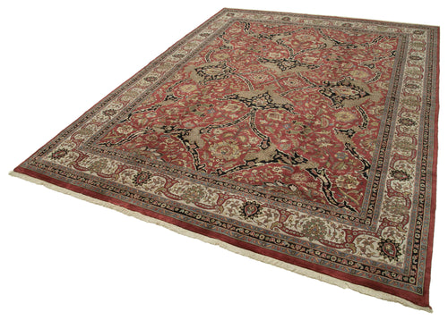 Tebriz Red Classic Cotton Wool Handmade Area Rug 10'0'' x 13'9''