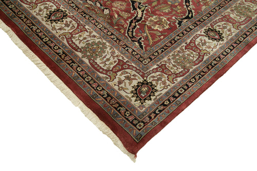 Tebriz Red Classic Cotton Wool Handmade Area Rug 10'0'' x 13'9''