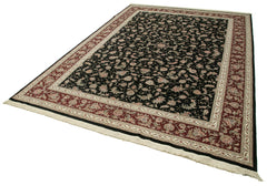 Tebriz Black Classic Cotton Wool Handmade Area Rug 10'0'' x 14'1''
