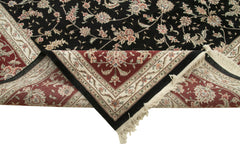 Tebriz Black Classic Cotton Wool Handmade Area Rug 10'0'' x 14'1''