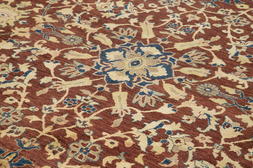 Tebriz Red Classic Cotton Wool Handmade Area Rug 10'0'' x 14'0''