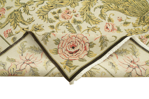 Tebriz Beige Classic Cotton Wool Handmade Area Rug 10'0'' x 13'7''