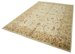 Tebriz Beige Classic Cotton Wool Handmade Area Rug 10'0'' x 14'6''