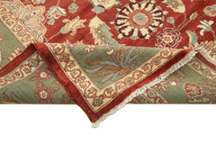 Tebriz Red Classic Cotton Wool Handmade Area Rug 9'9'' x 14'1''