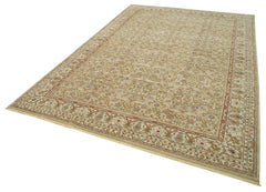 Tebriz Beige Classic Cotton Wool Handmade Area Rug 9'10'' x 13'9''