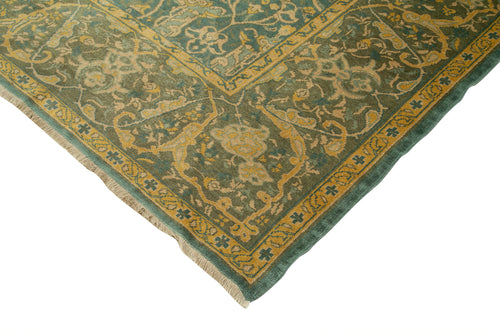 Tebriz Green Classic Cotton Wool Handmade Area Rug 8'11'' x 13'1''