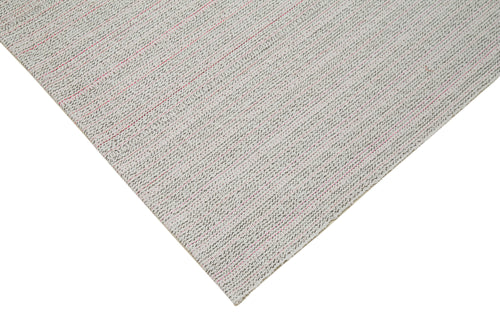 Vintage Flatweave Beige Vintage Cotton Wool Handmade Area Rug 8'10'' x 12'2''