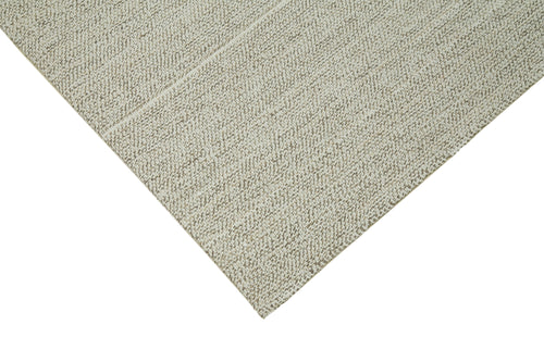 Vintage Flatweave Beige Vintage Cotton Wool Handmade Area Rug 9'3'' x 11'3''