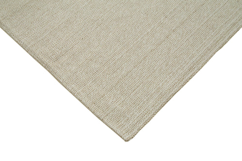 Vintage Flatweave Beige Vintage Cotton Wool Handmade Area Rug 10'5'' x 14'2''