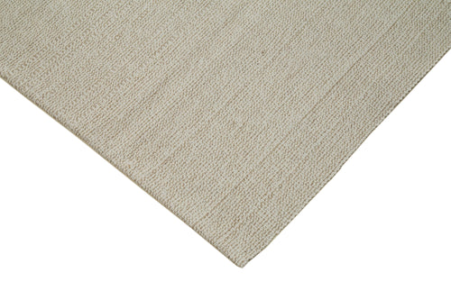 Vintage Flatweave Beige Vintage Cotton Wool Handmade Area Rug 10'5'' x 13'3''