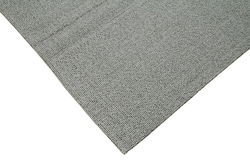 Vintage Flatweave Grey Vintage Cotton Wool Handmade Area Rug 10'9'' x 12'7''