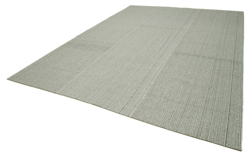 Vintage Flatweave Grey Vintage Cotton Wool Handmade Area Rug 10'1'' x 13'7''