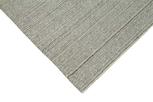 Vintage Flatweave Grey Vintage Cotton Wool Handmade Area Rug 10'1'' x 13'7''
