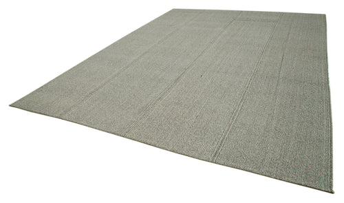 Vintage Flatweave Grey Vintage Cotton Wool Handmade Area Rug 10'5'' x 13'11''