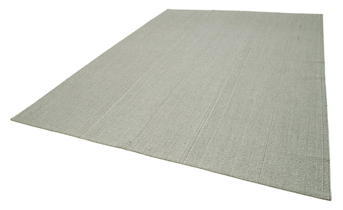 Vintage Flatweave Grey Vintage Cotton Wool Handmade Area Rug 8'11'' x 11'10''