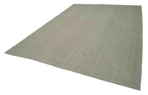 Vintage Flatweave Grey Vintage Cotton Wool Handmade Area Rug 8'6'' x 11'11''