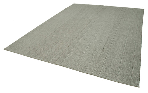 Vintage Flatweave Grey Vintage Cotton Wool Handmade Area Rug 8'6'' x 11'2''