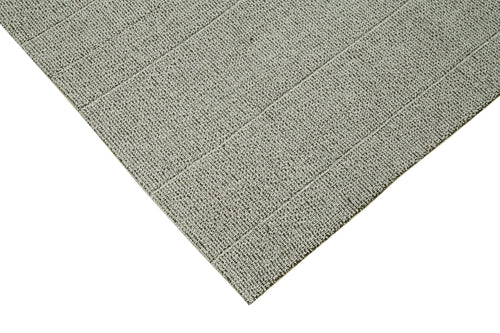 Vintage Flatweave Grey Vintage Cotton Wool Handmade Area Rug 8'6'' x 11'2''