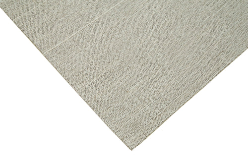 Vintage Flatweave Beige Vintage Cotton Wool Handmade Area Rug 9'1'' x 10'0''