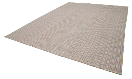 Vintage Flatweave White Vintage Cotton Wool Handmade Area Rug 10'3'' x 13'0''