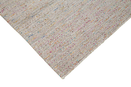 Vintage Flatweave White Vintage Cotton Wool Handmade Area Rug 10'3'' x 13'1''