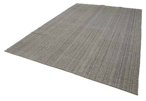Vintage Flatweave Grey Vintage Cotton Wool Handmade Area Rug 8'5'' x 11'10''