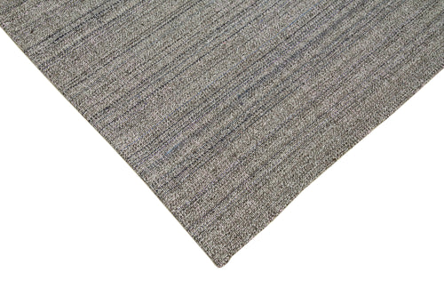 Vintage Flatweave Grey Vintage Cotton Wool Handmade Area Rug 8'5'' x 11'10''
