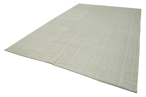 Vintage Flatweave Beige Vintage Cotton Wool Handmade Area Rug 8'10'' x 13'1''