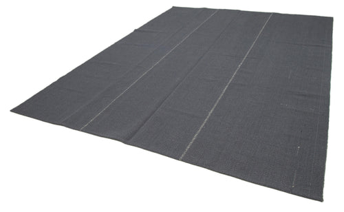 Vintage Flatweave Grey Vintage Cotton Wool Handmade Area Rug 9'0'' x 11'11''