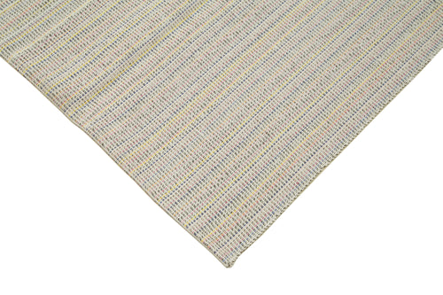 Vintage Flatweave Beige Vintage Cotton Wool Handmade Area Rug 10'1'' x 13'5''