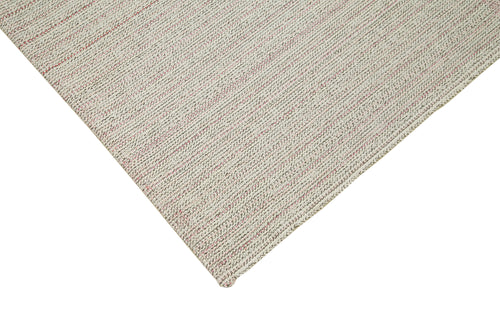 Vintage Flatweave Beige Vintage Cotton Wool Handmade Area Rug 9'0'' x 12'0''