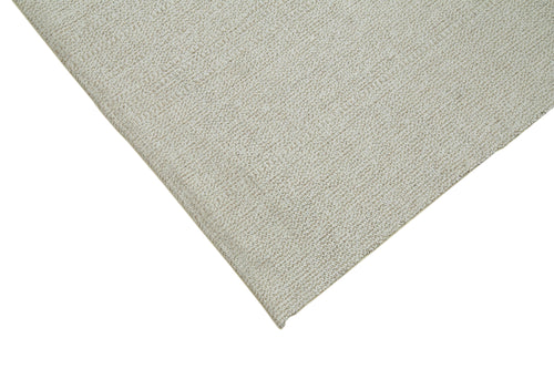 Vintage Flatweave Beige Vintage Cotton Wool Handmade Area Rug 3'6'' x 13'5''