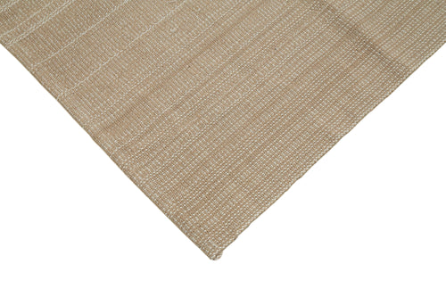 Vintage Flatweave Brown Vintage Cotton Wool Handmade Area Rug 4'8'' x 7'5''