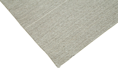 Vintage Flatweave Beige Vintage Cotton Wool Handmade Area Rug 6'2'' x 9'11''