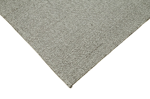 Vintage Flatweave Grey Vintage Cotton Wool Handmade Area Rug 6'5'' x 8'11''
