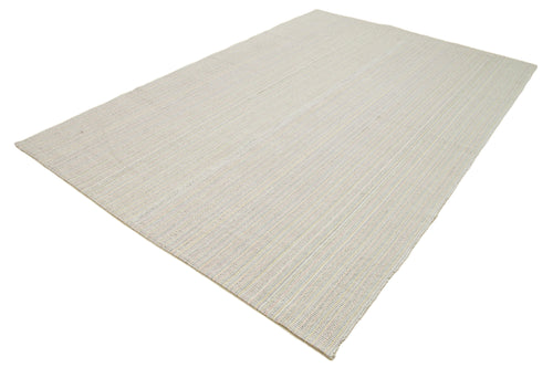 Vintage Flatweave Beige Vintage Cotton Wool Handmade Area Rug 6'9'' x 10'3''