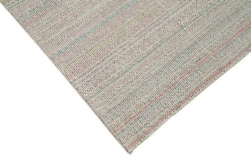 Vintage Flatweave Beige Vintage Cotton Wool Handmade Area Rug 6'8'' x 9'9''
