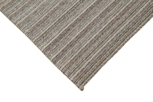 Vintage Flatweave Grey Vintage Cotton Wool Handmade Area Rug 6'6'' x 10'4''
