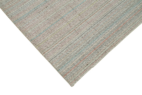 Vintage Flatweave Beige Vintage Cotton Wool Handmade Area Rug 6'9'' x 10'0''