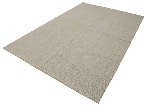 Vintage Flatweave Grey Vintage Cotton Wool Handmade Area Rug 5'11'' x 9'6''
