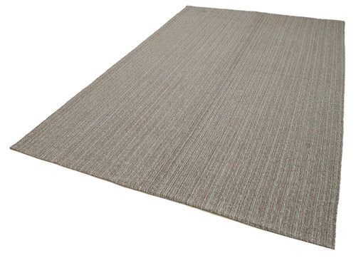 Vintage Flatweave Grey Vintage Cotton Wool Handmade Area Rug 6'8'' x 10'6''