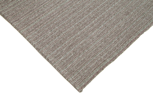 Vintage Flatweave Grey Vintage Cotton Wool Handmade Area Rug 6'8'' x 10'6''