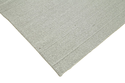 Vintage Flatweave Beige Vintage Cotton Wool Handmade Area Rug 6'9'' x 11'3''