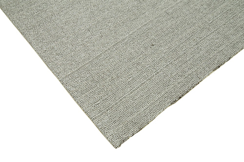 Vintage Flatweave Grey Vintage Cotton Wool Handmade Area Rug 6'11'' x 9'11''