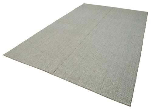 Vintage Flatweave Grey Vintage Cotton Wool Handmade Area Rug 7'0'' x 11'8''