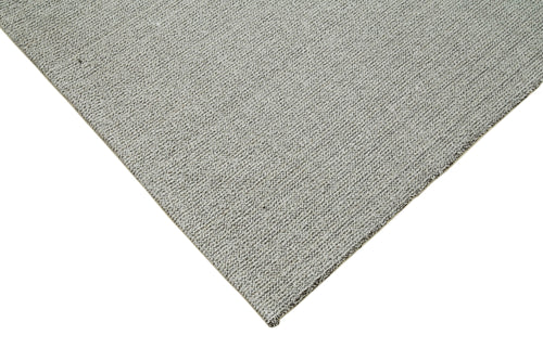 Vintage Flatweave Grey Vintage Cotton Wool Handmade Area Rug 7'0'' x 11'8''